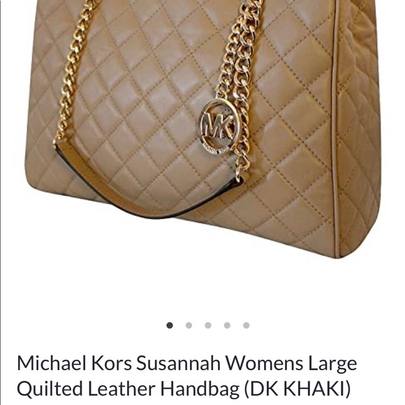 Michael Kors Susannah Large Quilted Tote/Bag Khaki - Picture 2 of 8